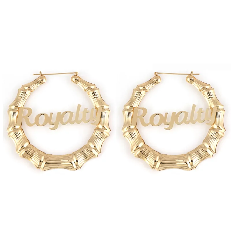 Simple and stylish stainless steel 9cm circle Bamboo exaggerated large ear ring English letter Royalty section earring
Simple and stylish stainless steel 9cm circle Bamboo exaggerated large ear ring English letter Royalty section earring