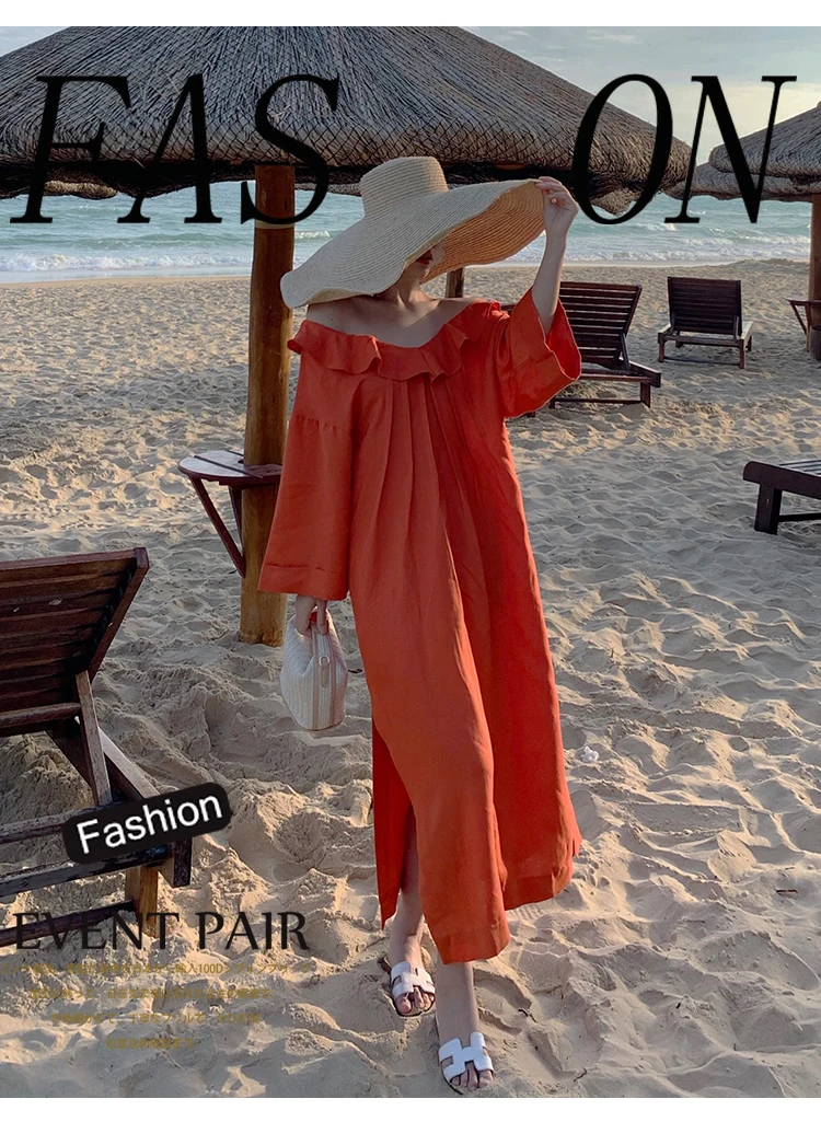 Dresses Sanya Vacation Style Backless off-the-Neck Dress Female Summer New Ruffled off-the-Shoulder Retro Dress Kawaii
Dresses Sanya Vacation Style Backless off-the-Neck Dress Female Summer New Ruffled off-the-Shoulder Retro Dress Kawaii