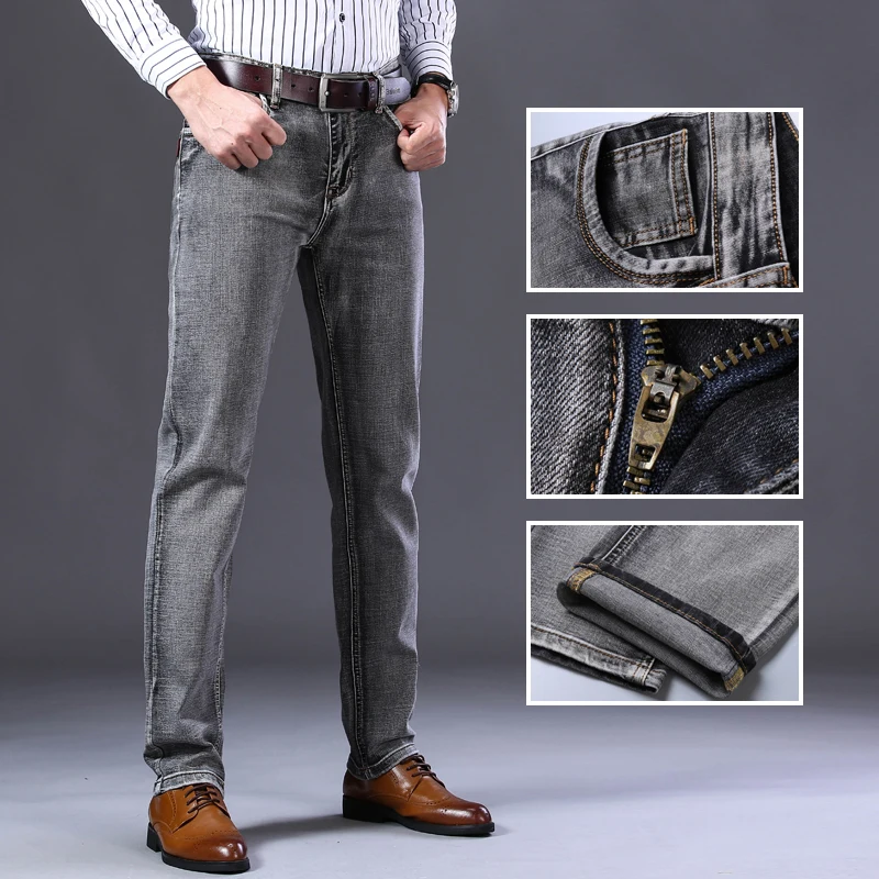 New Men's Stretch-fit Jeans Business Casual Classic Style Fashion Denim Trousers Male Black Blue Gray Pants
New Men's Stretch-fit Jeans Business Casual Classic Style Fashion Denim Trousers Male Black Blue Gray Pants