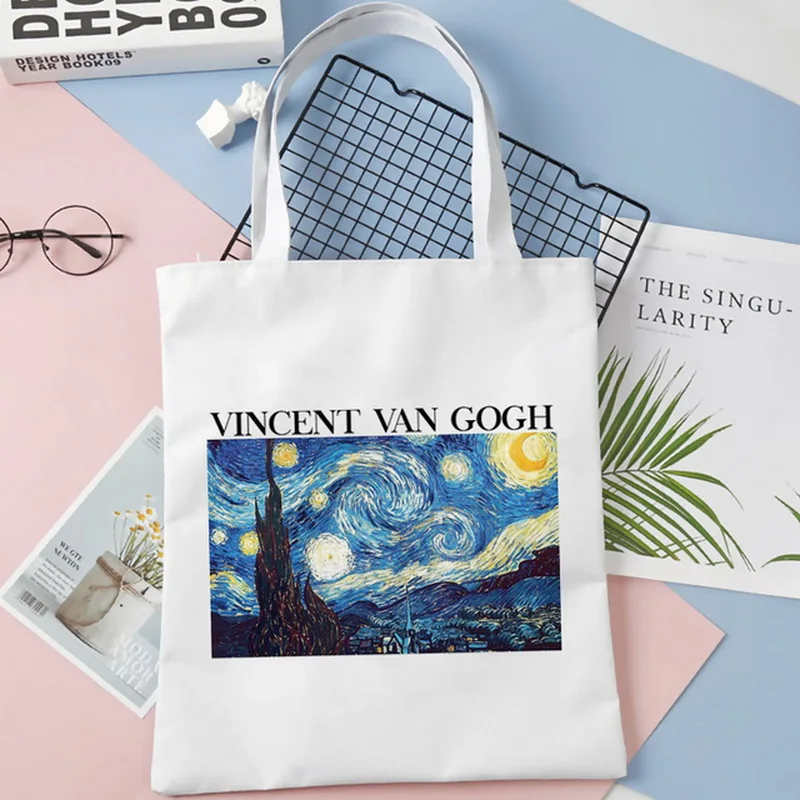Casual Van Gogh Letter Cartoon Printed Canvas Shoulder Bag Female Harajuku New ulzzang Vintage Large Capacity Women Shoulder Bag
Casual Van Gogh Letter Cartoon Printed Canvas Shoulder Bag Female Harajuku New ulzzang Vintage Large Capacity Women Shoulder Bag