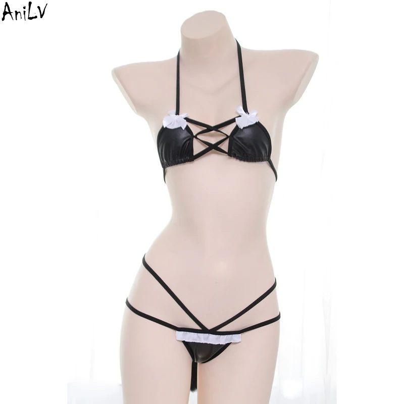 Женский кожаный купальник AniLV, с лисьим хвостом и ремешком, бикини служанки
Женский кожаный купальник AniLV, с лисьим хвостом и ремешком, бикини служанки