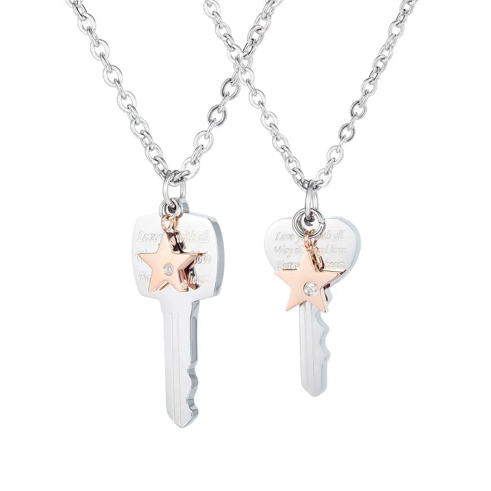 fashion couple jewelry stainless steel key star pendant necklaces for women men Zircon accessories Christmas gift dropshipping
fashion couple jewelry stainless steel key star pendant necklaces for women men Zircon accessories Christmas gift dropshipping