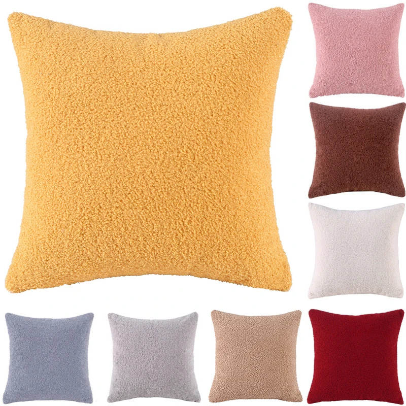 Solid Color Soft Teddy Fur Pillow Cover Decor Pillowcase Decorative Plush Cushion Cover Modern Simplicity Home Textile Products
Solid Color Soft Teddy Fur Pillow Cover Decor Pillowcase Decorative Plush Cushion Cover Modern Simplicity Home Textile Products