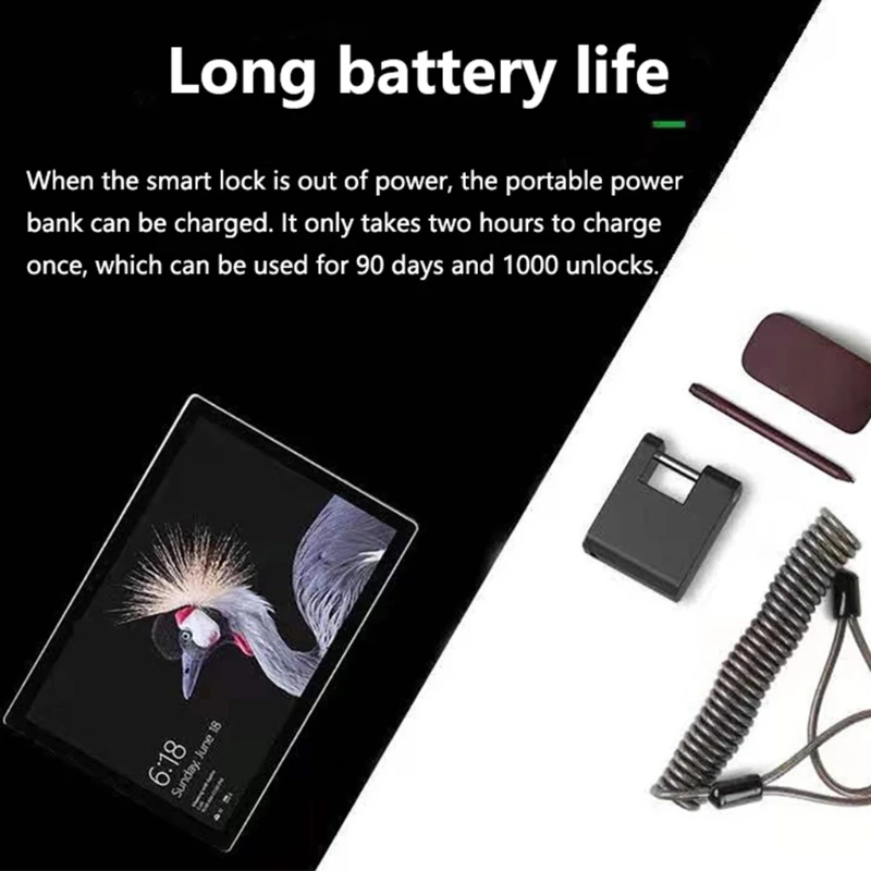 Waterproof Fingerprint Lock Smart Keyless Lock Anti-theft Lock Luggage Holder Luggage Lock Used for Lockers, Backpacks
Waterproof Fingerprint Lock Smart Keyless Lock Anti-theft Lock Luggage Holder Luggage Lock Used for Lockers, Backpacks