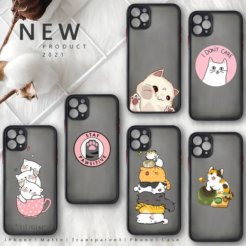 Cute cartoon cat Phone Case For iphone 13 12 11 8 7 plus mini x xs xr pro max matte transparent cover
Cute cartoon cat Phone Case For iphone 13 12 11 8 7 plus mini x xs xr pro max matte transparent cover