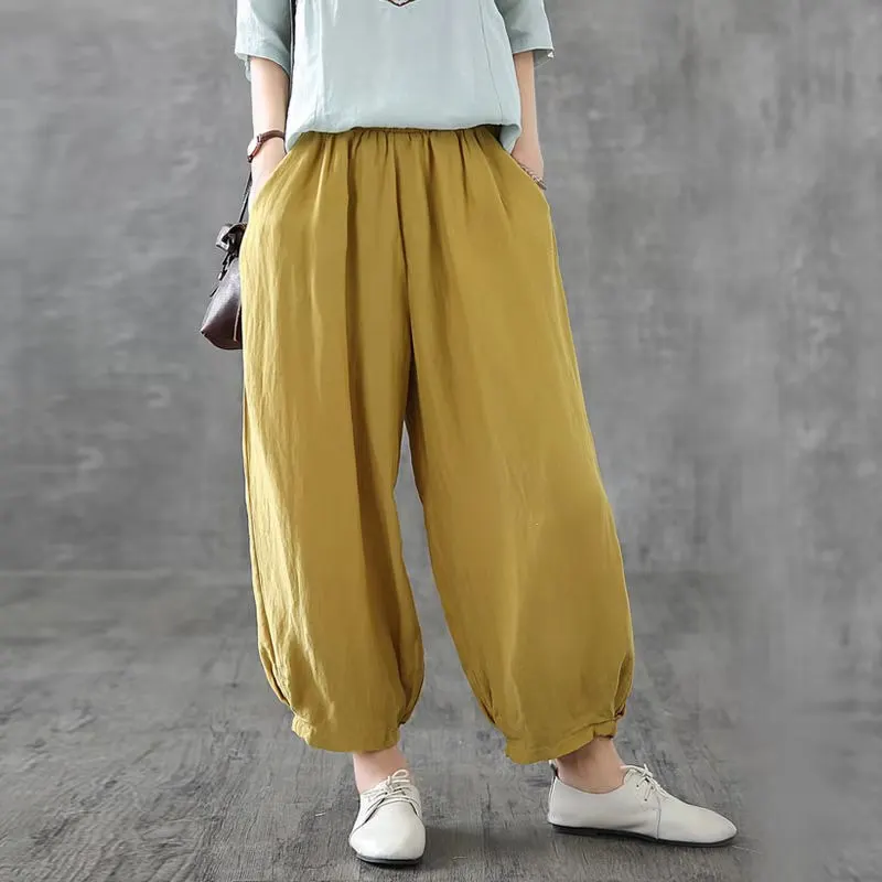 2021 Summer New Literature and Art RETRO Cotton Linen Plus Size Women's Baggy Pants Large Size Slim Capris Casual Loose Pants
2021 Summer New Literature and Art RETRO Cotton Linen Plus Size Women's Baggy Pants Large Size Slim Capris Casual Loose Pants