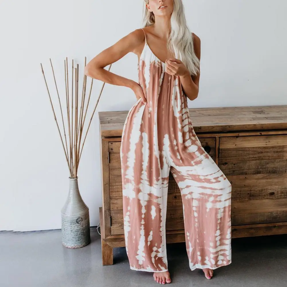 Women Tie-dye Jumpsuit Spaghetti Strap Loose Overalls Baggy Long Pants Playsuits Female Stylish Romper Outfits Beach Overalls
Women Tie-dye Jumpsuit Spaghetti Strap Loose Overalls Baggy Long Pants Playsuits Female Stylish Romper Outfits Beach Overalls