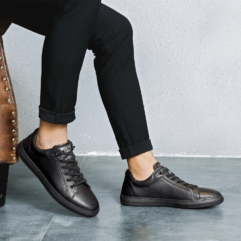 Classic Men Shoes Casual genuine Leather Flat Shoes Lace-up Low Top Spring Autumn Black White Shoes Male Tenis Masculino Adulto
Classic Men Shoes Casual genuine Leather Flat Shoes Lace-up Low Top Spring Autumn Black White Shoes Male Tenis Masculino Adulto