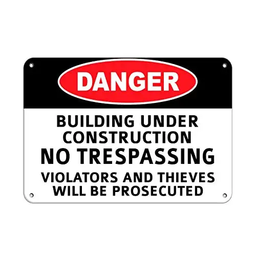 Man Cave Indoor Indoor Home Plaque Chic 8X12 Building Construction No Trespassing Violators Prosecuted,Vintage Tin Sign Metal Si
Man Cave Indoor Indoor Home Plaque Chic 8X12 Building Construction No Trespassing Violators Prosecuted,Vintage Tin Sign Metal Si