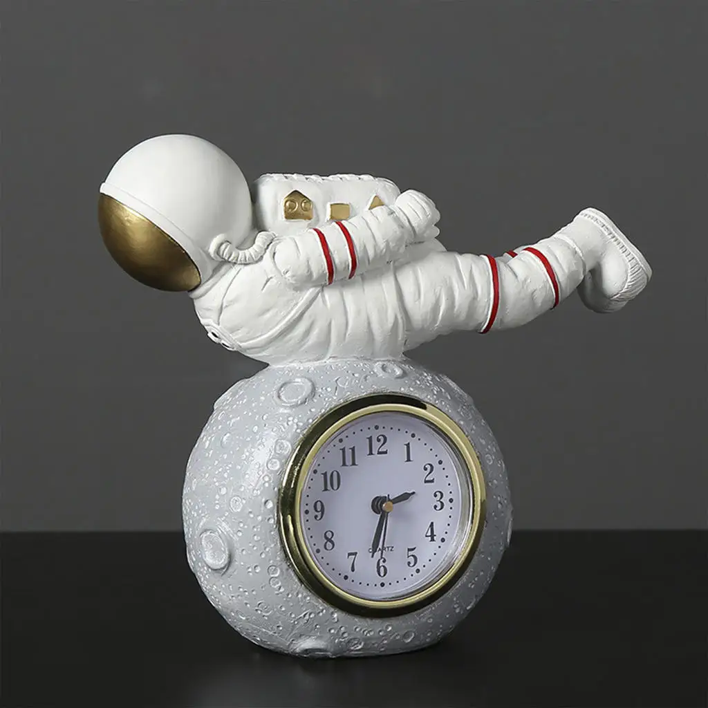 Modern Astronaut Statue Moon Pattern Alarm Clock Desk Clock Creative Home Decor Analog Clock (Not Included Battery)
Modern Astronaut Statue Moon Pattern Alarm Clock Desk Clock Creative Home Decor Analog Clock (Not Included Battery)