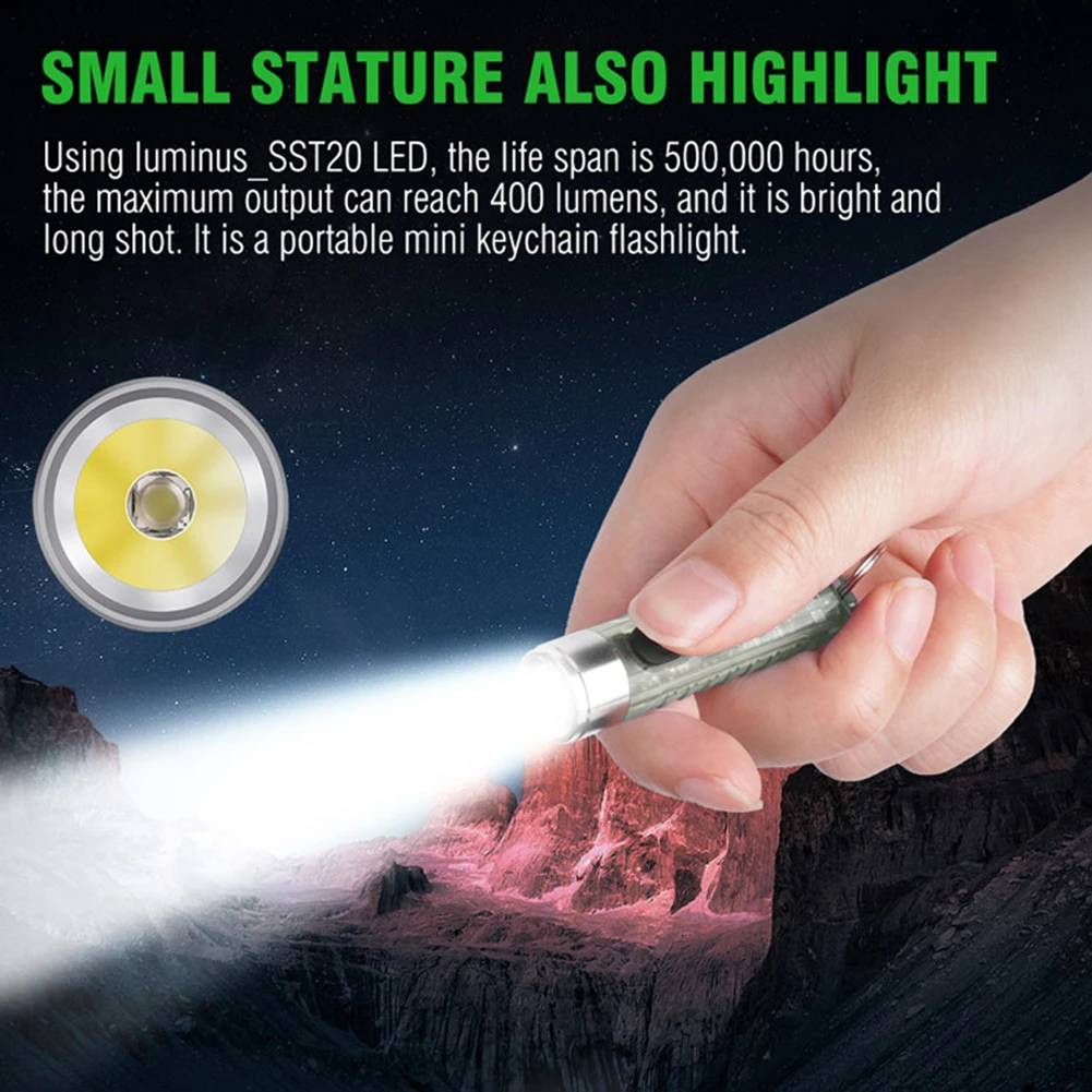 LED Strong Flashlight 400LM Waterproof Keychain Flashlight Outdoor Mini Pocket Flash Light for Camping Cycling Working Light
LED Strong Flashlight 400LM Waterproof Keychain Flashlight Outdoor Mini Pocket Flash Light for Camping Cycling Working Light