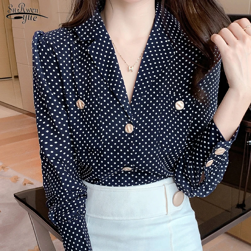 Fashion Polka Dot Chiffon Shirt 2022 Autumn Suit Collar Long Sleeve Blouse Elegant Casual Office Lady Gentle Tops Clothes 17162
Fashion Polka Dot Chiffon Shirt 2022 Autumn Suit Collar Long Sleeve Blouse Elegant Casual Office Lady Gentle Tops Clothes 17162