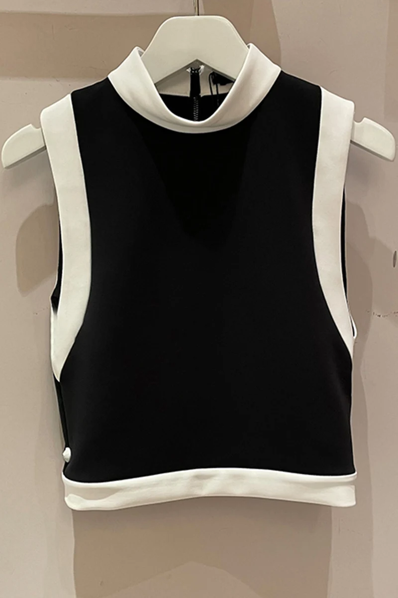 Korean Style 2021 Spring/Summer New Fashion Color Contrast Loose All-Match Back Zipper Sleeveless T-shirt Women's Top Fashion
Korean Style 2021 Spring/Summer New Fashion Color Contrast Loose All-Match Back Zipper Sleeveless T-shirt Women's Top Fashion