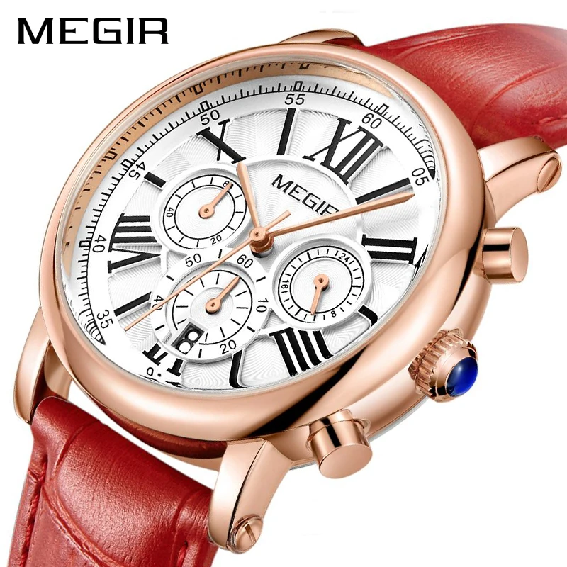 

MEGIR Fashion Women Watches Top Brand Luxury Ladies Quartz Watch Chronograph 24 hours Date Clock Relogio Feminino Sport Watch