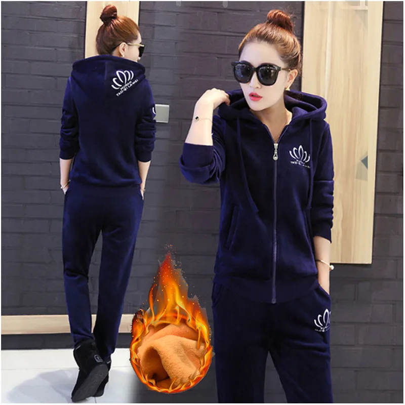 Зимний Бархатный спортивный костюм для женщин, комплект из двух предметов, Флисовая теплая одежда, куртка на молнии с капюшоном и брюки, пов... 
Зимний Бархатный спортивный костюм для женщин, комплект из двух предметов, Флисовая теплая одежда, куртка на молнии с капюшоном и брюки, пов...