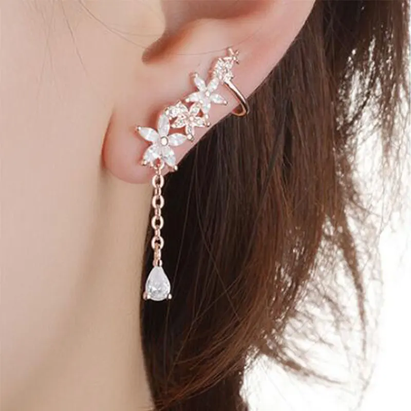POPACC 925 Sterling Silver AAA Zircon Ice Leaves Flower Water Drop Tassel Earrings Ear Hook
POPACC 925 Sterling Silver AAA Zircon Ice Leaves Flower Water Drop Tassel Earrings Ear Hook