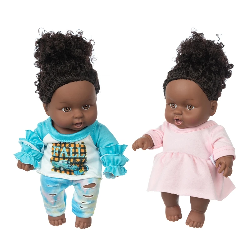 New 8 inch Black Bebe Reborn Red Clothes Yellow Skirt Suit African Black Baby Explosive Head Black Skin Doll Children Vinyl Toy
New 8 inch Black Bebe Reborn Red Clothes Yellow Skirt Suit African Black Baby Explosive Head Black Skin Doll Children Vinyl Toy