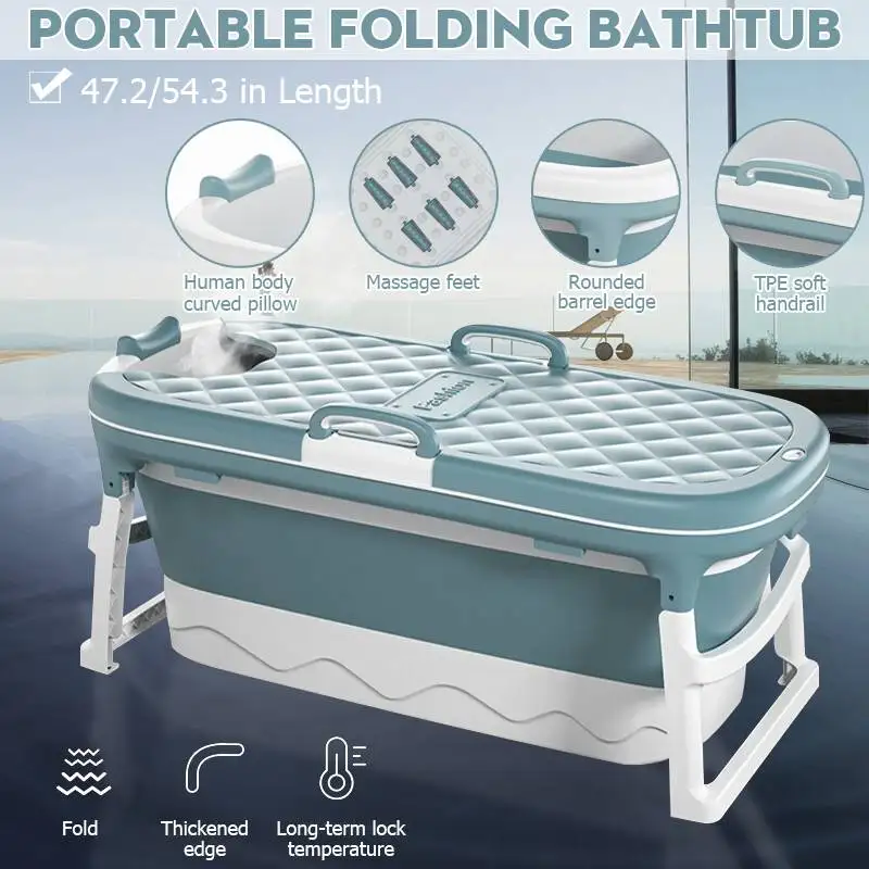Portable Folding Bathtub W/Cover Temperature Display Adult Folding Tub Massage Thicken Adult Bath Barrel Tub Home Sauna SPA
Portable Folding Bathtub W/Cover Temperature Display Adult Folding Tub Massage Thicken Adult Bath Barrel Tub Home Sauna SPA
