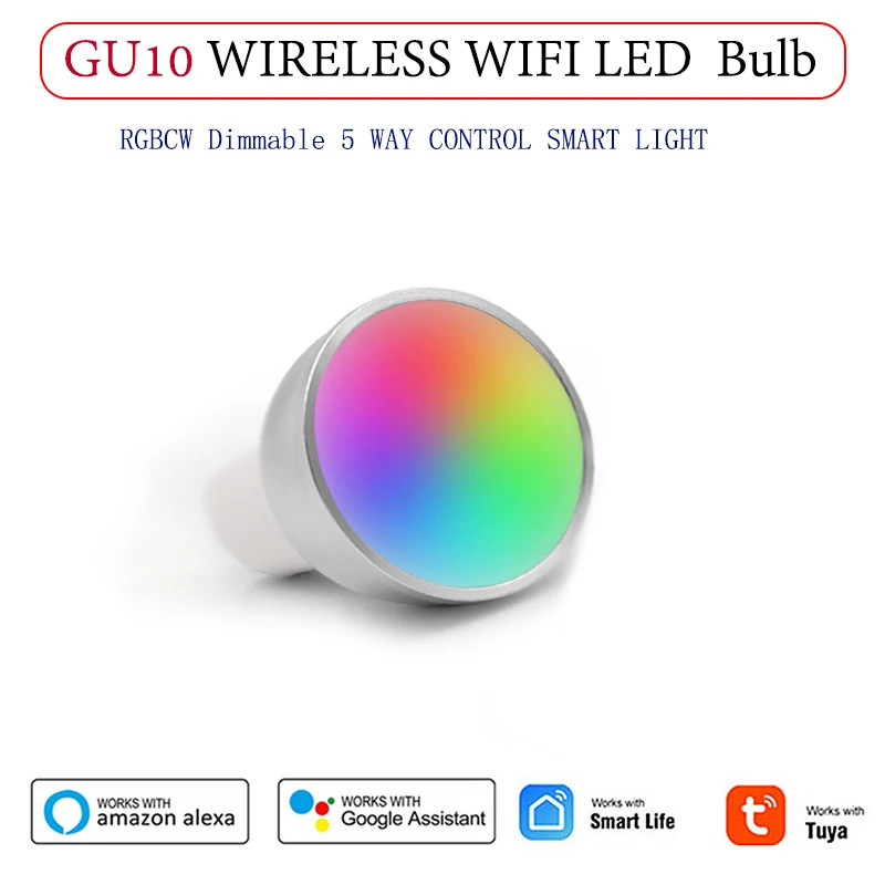 GU10 Wireless Wifi Smart Bulb RGB+CW LED Colorful Dimmable Light Bulbs 5W App Remote Home Voice Control With Alexa Smart Home
GU10 Wireless Wifi Smart Bulb RGB+CW LED Colorful Dimmable Light Bulbs 5W App Remote Home Voice Control With Alexa Smart Home