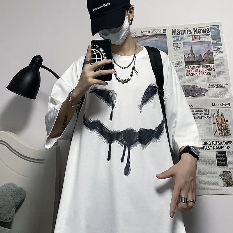Aolamegs Oversized T-shirt Diablo Graffiti Smile Men's T-Shirts Gothic Cozy Tee Shirt Couple Hip Hop All-match Streetwear Summer
Aolamegs Oversized T-shirt Diablo Graffiti Smile Men's T-Shirts Gothic Cozy Tee Shirt Couple Hip Hop All-match Streetwear Summer