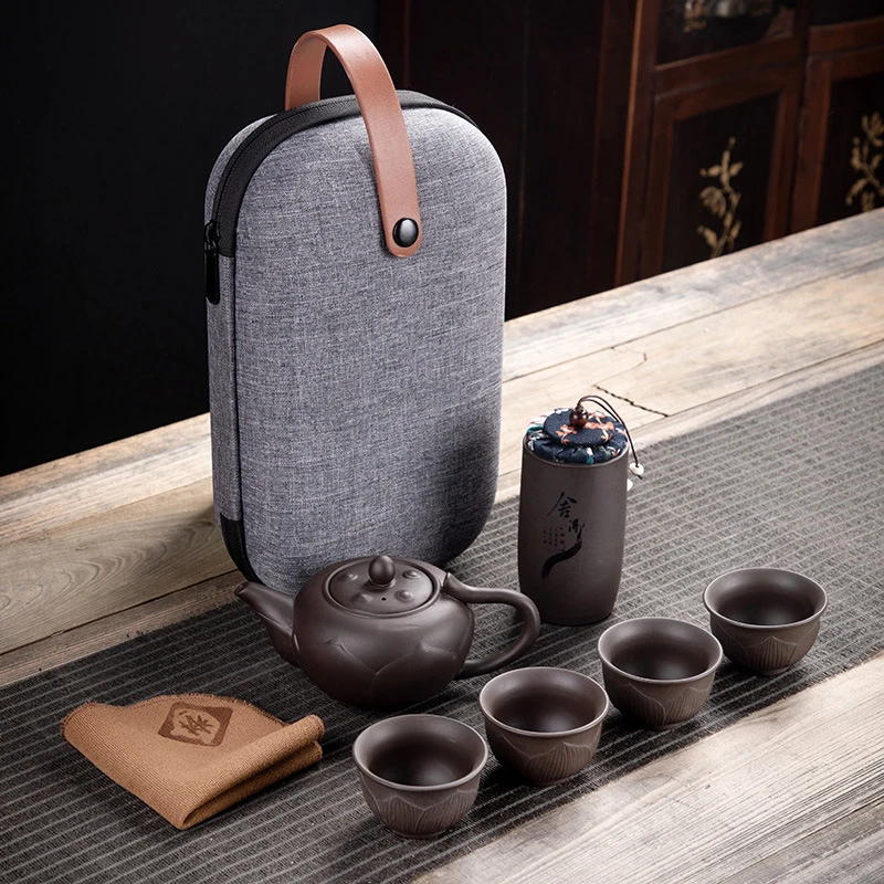 Purple Clay Kung Fu Teapot 230ml Chinese Porcelain Yixing Zisha Tea Pot 4 Cups Kung Fu Travel Tea Cup Handmade Tea Pot Cup Set
Purple Clay Kung Fu Teapot 230ml Chinese Porcelain Yixing Zisha Tea Pot 4 Cups Kung Fu Travel Tea Cup Handmade Tea Pot Cup Set