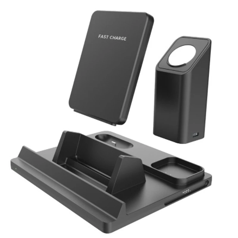 Беспроводное зарядное устройство, 5 в 1, быстрая Беспроводная зарядная станция с магнитом, беспроводная зарядная подставка для IWatch // iPhone 
Беспроводное зарядное устройство, 5 в 1, быстрая Беспроводная зарядная станция с магнитом, беспроводная зарядная подставка для IWatch // iPhone