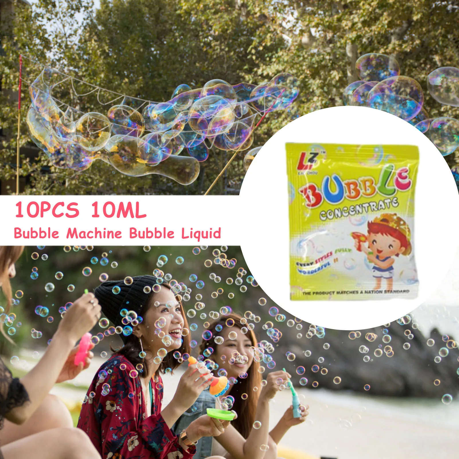 10PCSx10ml Bubble Solution Refill Concentrate Bubble Liquid Funny Soap Water Party Outdoor Toy Safe NonToxic Random Color cool
10PCSx10ml Bubble Solution Refill Concentrate Bubble Liquid Funny Soap Water Party Outdoor Toy Safe NonToxic Random Color cool