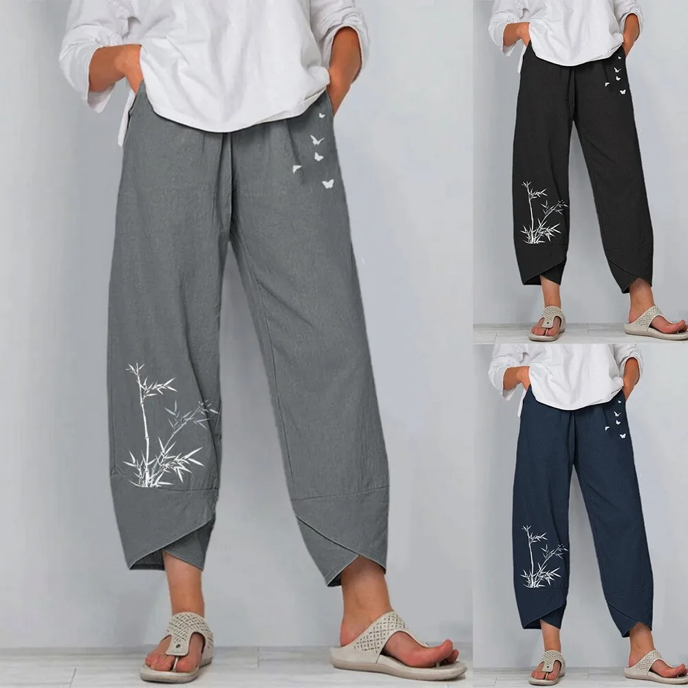 Vintage Summer Linen Pants Women Casual Harem Pants Floral Printed Elastic Waist Wide Leg Pants Female Loose Trousers Plus Size
Vintage Summer Linen Pants Women Casual Harem Pants Floral Printed Elastic Waist Wide Leg Pants Female Loose Trousers Plus Size