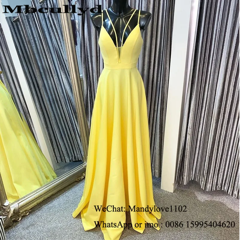Фото Mbcullyd желтые платья на выпускной длинное 2020 официальное в пол - купить