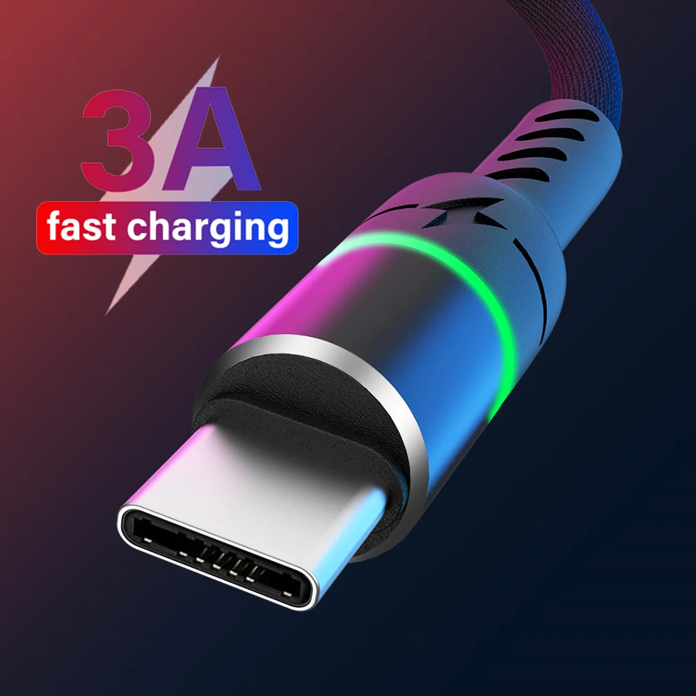 LED Ligth Data Cord 3A Fast Charging Micro USB Type C Cable For Samsung S20 Xiaomi Mobile Phone Charger Quick Charge USB C Cable
LED Ligth Data Cord 3A Fast Charging Micro USB Type C Cable For Samsung S20 Xiaomi Mobile Phone Charger Quick Charge USB C Cable