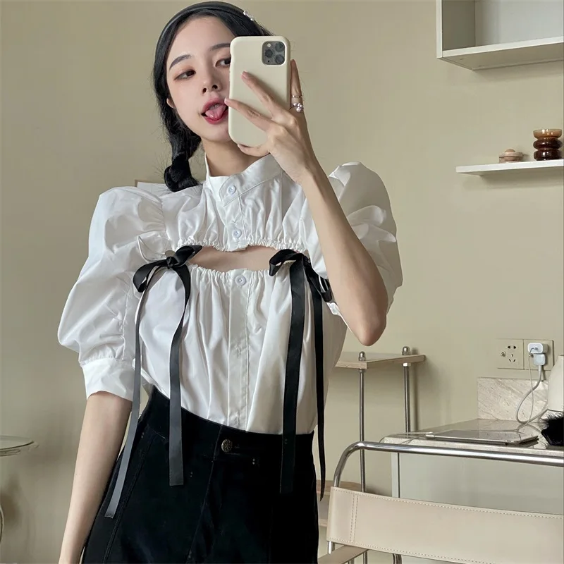 Women Sweet Fashion Solid with Button Loose Blouses Hollow Out Straps Casual Vintage Long Sleeve Female Shirts Chic Tops XC553
Women Sweet Fashion Solid with Button Loose Blouses Hollow Out Straps Casual Vintage Long Sleeve Female Shirts Chic Tops XC553