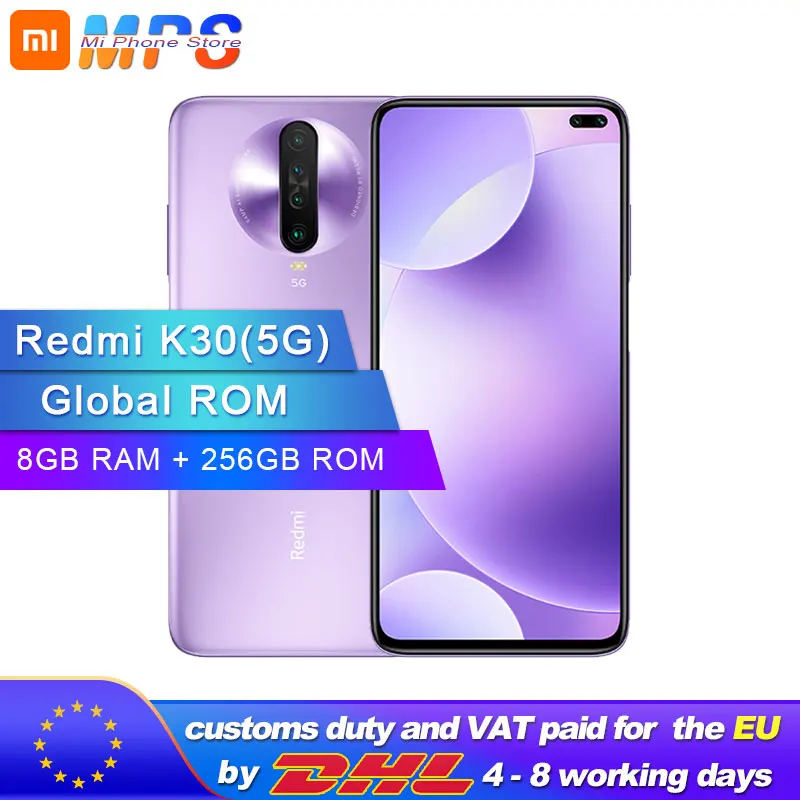 Оригинальный Смартфон Xiaomi Redmi K30 глобальная прошивка 256 ГБ 8 Восьмиядерный