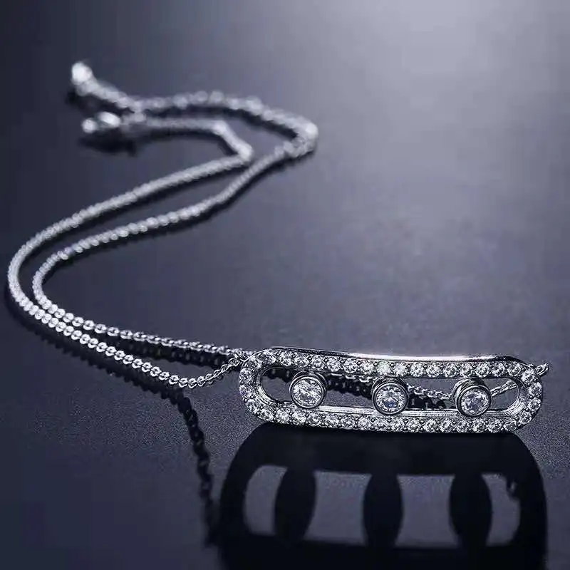 925 Sterling Silver French three diamond move series Rose Gold Plated Fine jewelry For women messika Necklace
925 Sterling Silver French three diamond move series Rose Gold Plated Fine jewelry For women messika Necklace