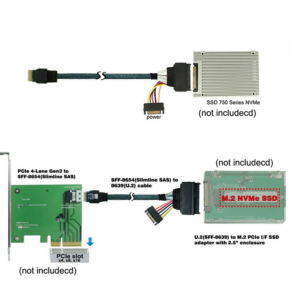 Brand New U.2 Adapter Cable 0.5m SFF-8639 To SFF-8654 Slimline 4i NVME SSD PCIE Cable For Mainboard 750 P3600 P3700 M.2 SSD
Brand New U.2 Adapter Cable 0.5m SFF-8639 To SFF-8654 Slimline 4i NVME SSD PCIE Cable For Mainboard 750 P3600 P3700 M.2 SSD