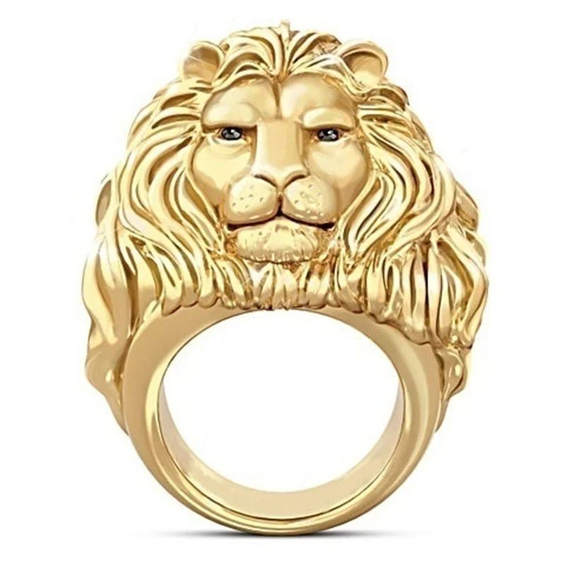 Punkboy Hot Sale 3D Realistic African Lion Ring Lettering Heart of A Lion Head Animals Pattern Alloy Ring for Men Jewelry
Punkboy Hot Sale 3D Realistic African Lion Ring Lettering Heart of A Lion Head Animals Pattern Alloy Ring for Men Jewelry