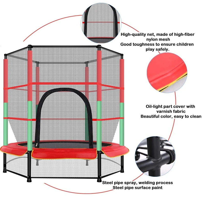 55 Inches Children's Trampoline With Enclosure Kids Jumping Bed Net Pad Indoor Outdoor Exercise Home Toys Hop Couch Support HWC
55 Inches Children's Trampoline With Enclosure Kids Jumping Bed Net Pad Indoor Outdoor Exercise Home Toys Hop Couch Support HWC
