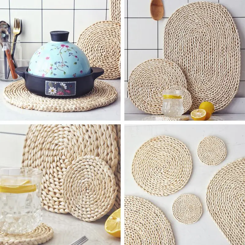 Round Rattan Cup Coasters Placemats Household Natural Corn Straw Woven Dining Table Mats Pads Heat Insulation Pot Holder
Round Rattan Cup Coasters Placemats Household Natural Corn Straw Woven Dining Table Mats Pads Heat Insulation Pot Holder