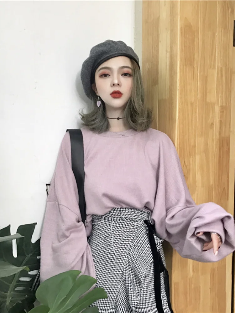 fashion brand Women's Clothing lantern sleeve hot solid o-neck Simple pullover and hoodies casual style loose bf Harajuku fall
fashion brand Women's Clothing lantern sleeve hot solid o-neck Simple pullover and hoodies casual style loose bf Harajuku fall
