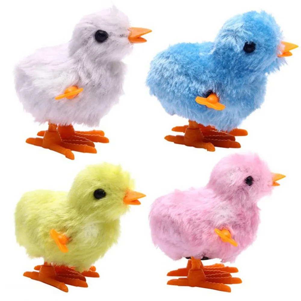 

Clockwork Funny Plush Toy Wind-up Cartoon Clown Animal Educational Toy Little Chicken Ornament Adornos Para Casa Gifts