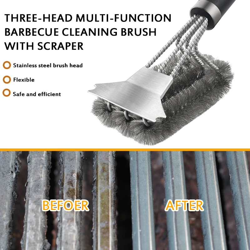 Kitchen Accessories BBQ Grill Barbecue Kit Cleaning Brush Stainless Steel Cooking Tools Wire Bristles Triangle Cleaning Brushes
Kitchen Accessories BBQ Grill Barbecue Kit Cleaning Brush Stainless Steel Cooking Tools Wire Bristles Triangle Cleaning Brushes