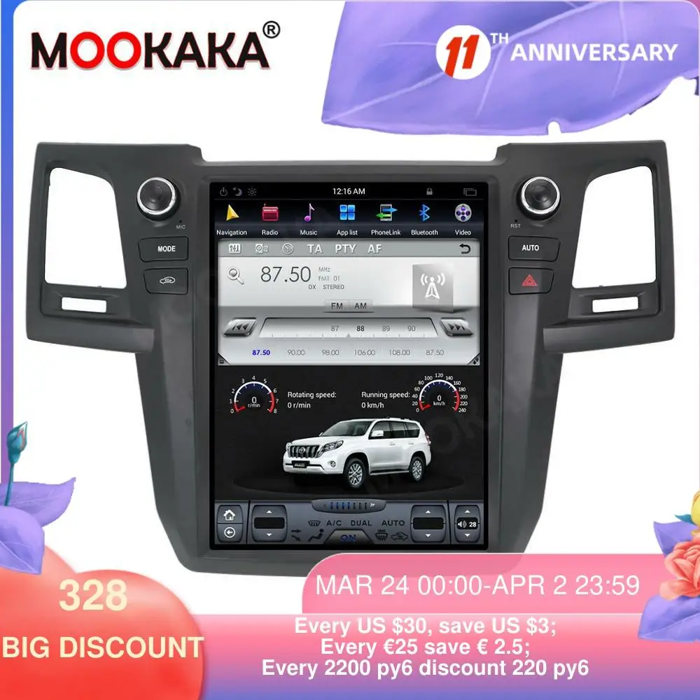 Автомобильный GPS-навигатор Tesla style, 128 ГБ, Android 9,0 для Toyota Fortuner/ Hilux Revo 2005-2014, автомобильный радиоприемник ManualA/C px6
Автомобильный GPS-навигатор Tesla style, 128 ГБ, Android 9,0 для Toyota Fortuner/ Hilux Revo 2005-2014, автомобильный радиоприемник ManualA/C px6