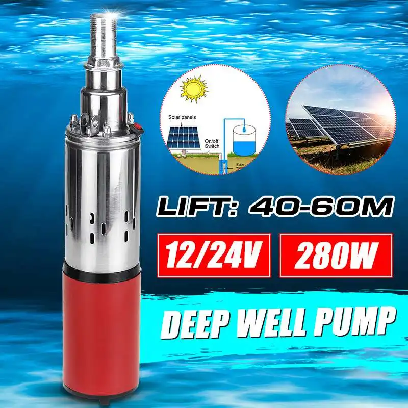 12V/24V High Lift 60m Water Pump High Pressure Deep Well Pump Submersible DC Pump Agricultural Irrigation Garden Home
12V/24V High Lift 60m Water Pump High Pressure Deep Well Pump Submersible DC Pump Agricultural Irrigation Garden Home