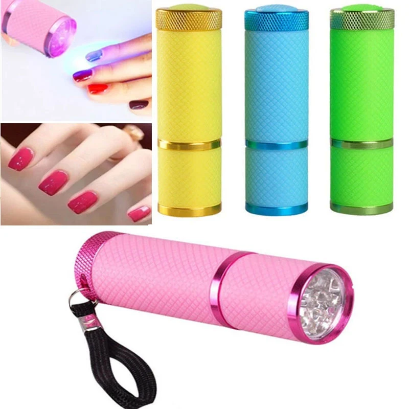 Portable Mini UV 9 LED Purple Light Nail Dryer Curing Lamp Flashlight Torch for Gel Nail Polish Art Light Lamp Machine Tools
Portable Mini UV 9 LED Purple Light Nail Dryer Curing Lamp Flashlight Torch for Gel Nail Polish Art Light Lamp Machine Tools