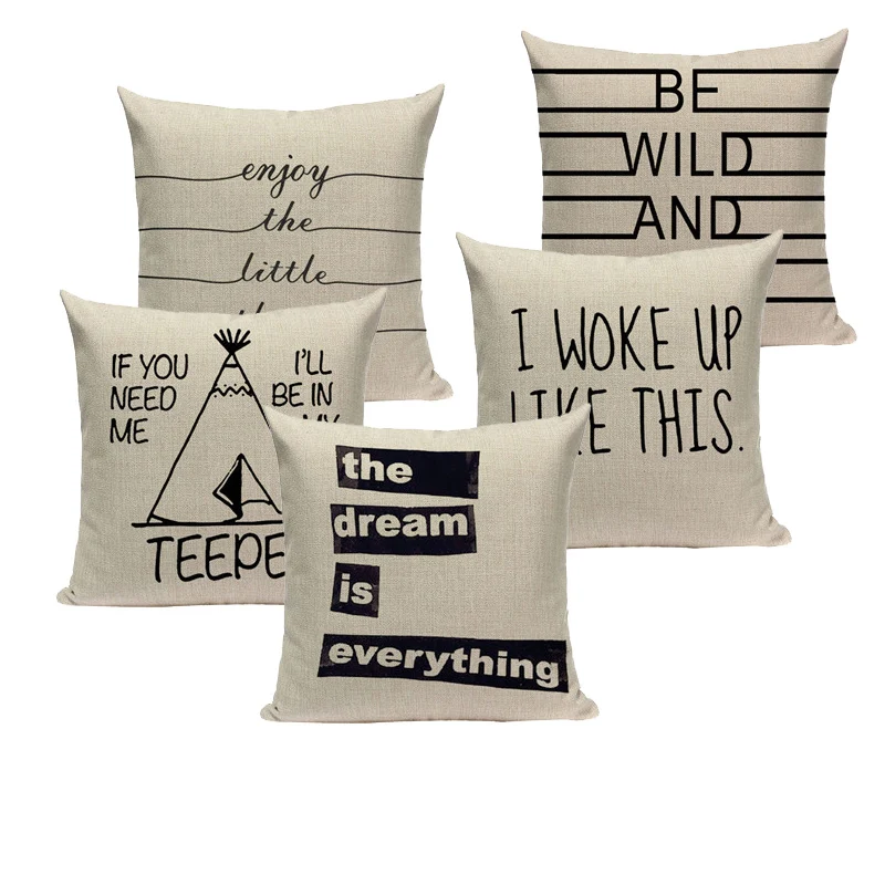 Creative Black White Letter Cushion Cover Decorative Pillows For Sofa Car Home Woven Linen Pillow Cover Pillowcase Customized
Creative Black White Letter Cushion Cover Decorative Pillows For Sofa Car Home Woven Linen Pillow Cover Pillowcase Customized