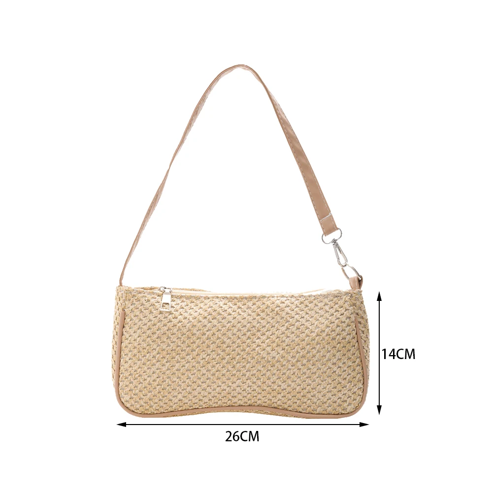 Fashion Women Straw Woven Zipper Shoulder Underarm Bag Ladies Vintage Summer Beach Vacation Mini Purse Handbag
Fashion Women Straw Woven Zipper Shoulder Underarm Bag Ladies Vintage Summer Beach Vacation Mini Purse Handbag