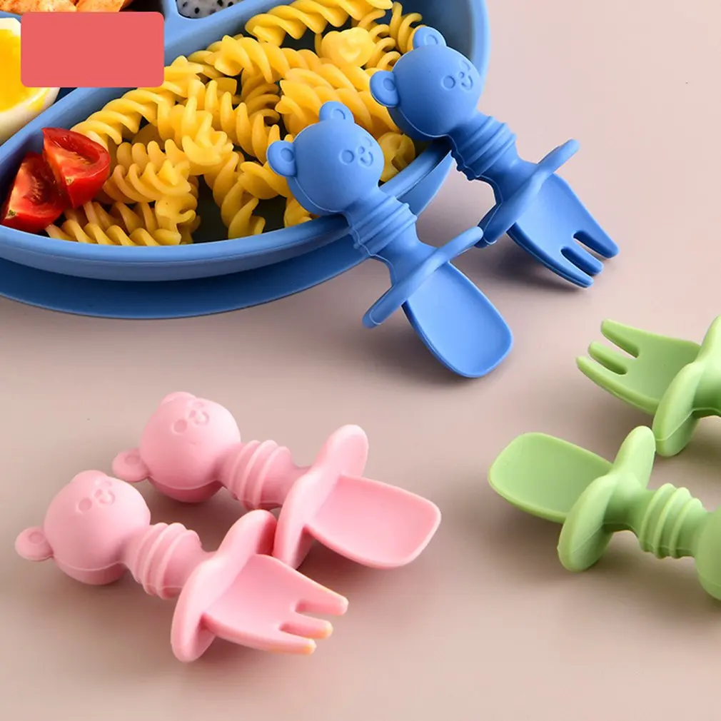 2pcs Baby Feeding Fork Silicone Spoon Set Short Safe Easy Spoon Set Baby Teether Anti-Slip Infant Feeding Utensils Tableware
2pcs Baby Feeding Fork Silicone Spoon Set Short Safe Easy Spoon Set Baby Teether Anti-Slip Infant Feeding Utensils Tableware