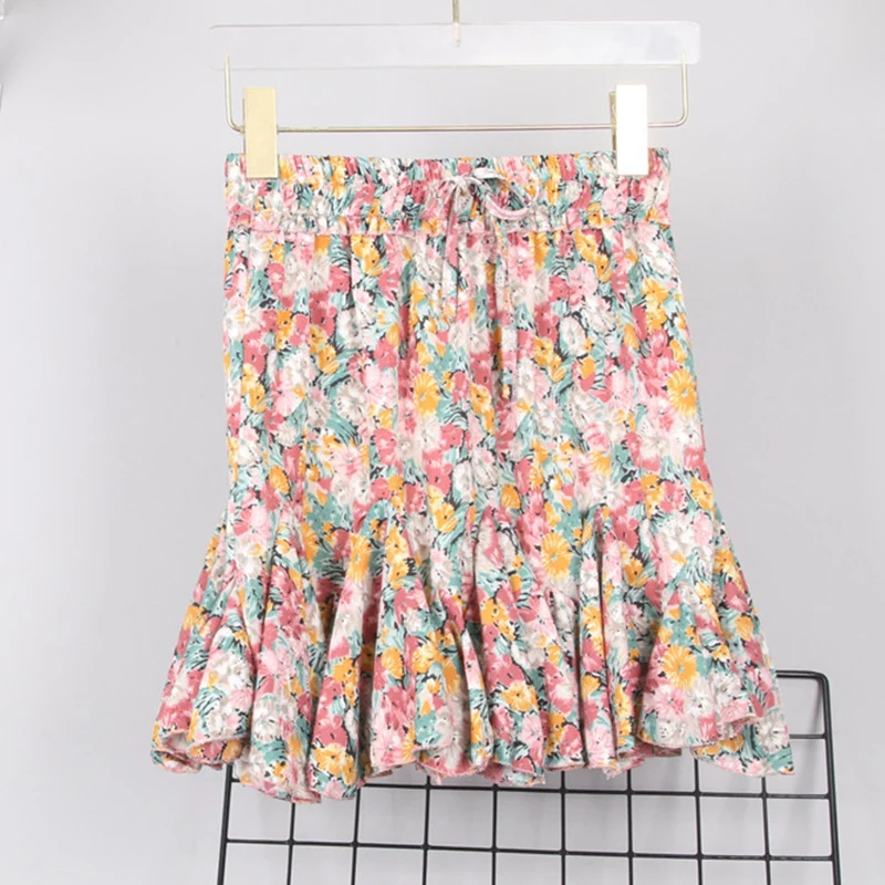 Женская плиссированная шифоновая Мини-Юбка TIGENA Корейская Милая школьная юбка с