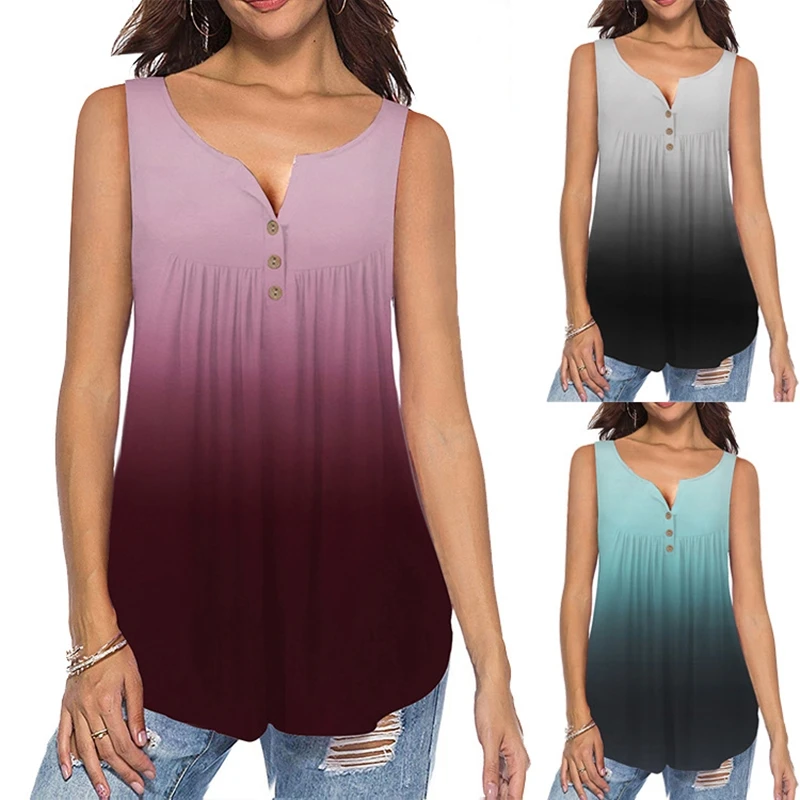 Sleeveless Top Women Summer Clothing 2021 Gradient Blouse Loose Fashion Chemise Femme Plus Size Shirts Casual Outfits For Ladies
Sleeveless Top Women Summer Clothing 2021 Gradient Blouse Loose Fashion Chemise Femme Plus Size Shirts Casual Outfits For Ladies