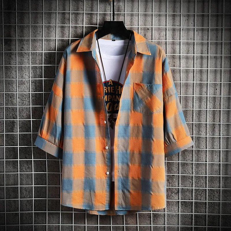 New Fashion Plaid Shirt Summer 3/4 sleeve Plaid Shirts Fashion Men Business Formal Casual Shirts Slim Fit Shirts Men's Casual
New Fashion Plaid Shirt Summer 3/4 sleeve Plaid Shirts Fashion Men Business Formal Casual Shirts Slim Fit Shirts Men's Casual
