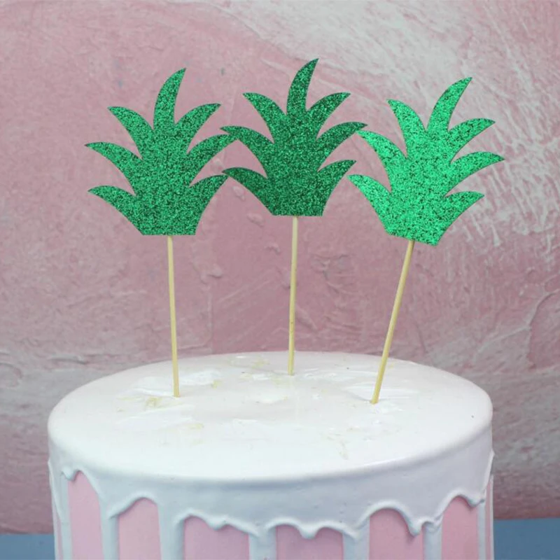 

24pcs Pineapple Cupcake Toppers Toothpicks Cake Decoration Cocktail Tropical Hawaii Luau Beach Party Food Drink Picks